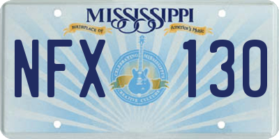 MS license plate NFX130