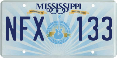 MS license plate NFX133