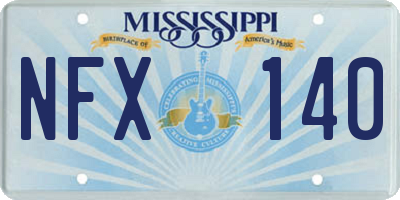MS license plate NFX140