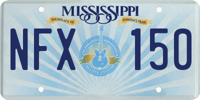MS license plate NFX150