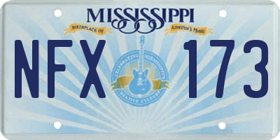 MS license plate NFX173