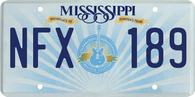 MS license plate NFX189