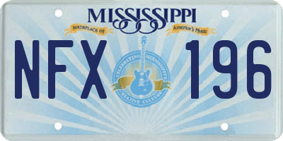 MS license plate NFX196