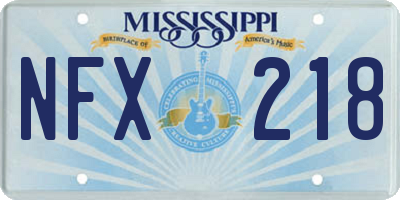 MS license plate NFX218