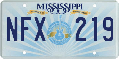MS license plate NFX219