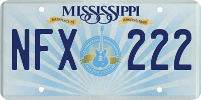 MS license plate NFX222