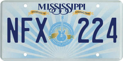 MS license plate NFX224