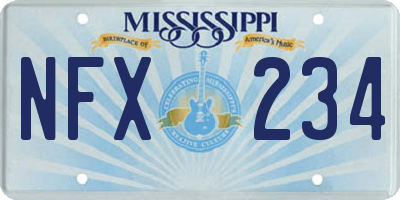 MS license plate NFX234