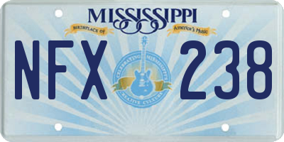 MS license plate NFX238