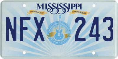 MS license plate NFX243