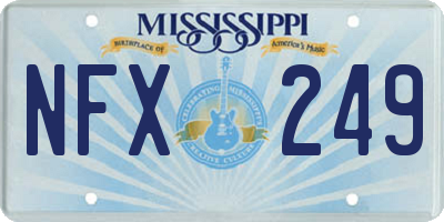 MS license plate NFX249