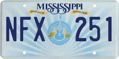 MS license plate NFX251