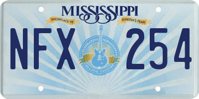MS license plate NFX254