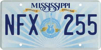 MS license plate NFX255