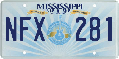 MS license plate NFX281