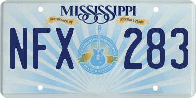MS license plate NFX283