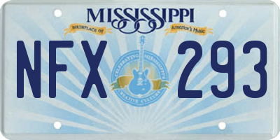 MS license plate NFX293