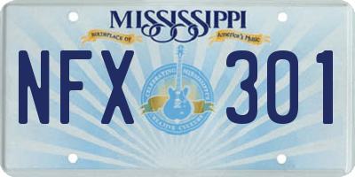 MS license plate NFX301
