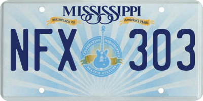 MS license plate NFX303