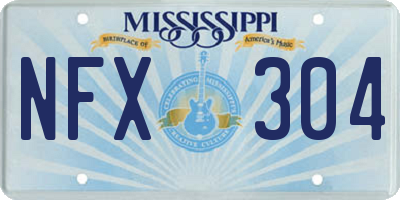 MS license plate NFX304