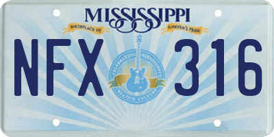 MS license plate NFX316