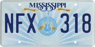 MS license plate NFX318