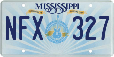 MS license plate NFX327