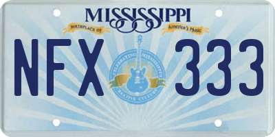 MS license plate NFX333