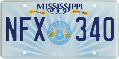 MS license plate NFX340