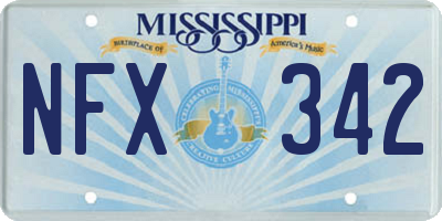 MS license plate NFX342