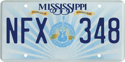 MS license plate NFX348