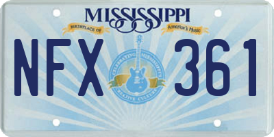 MS license plate NFX361
