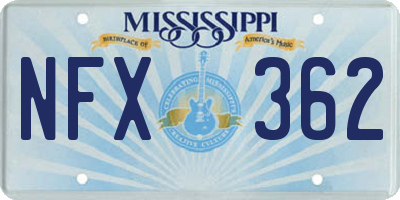 MS license plate NFX362