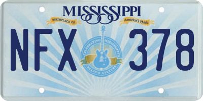 MS license plate NFX378