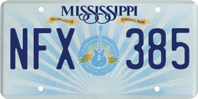MS license plate NFX385