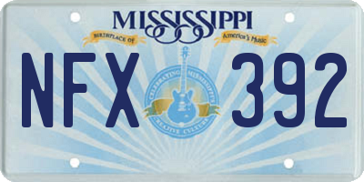 MS license plate NFX392
