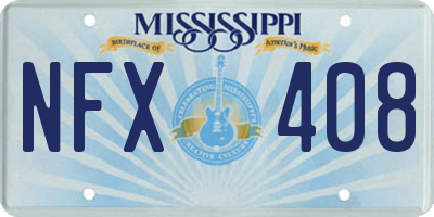MS license plate NFX408