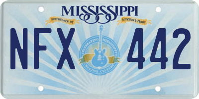 MS license plate NFX442
