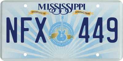 MS license plate NFX449