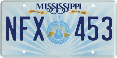 MS license plate NFX453
