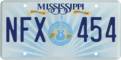 MS license plate NFX454