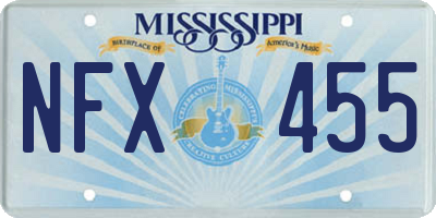 MS license plate NFX455