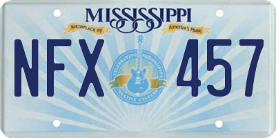 MS license plate NFX457