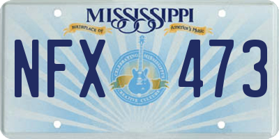 MS license plate NFX473