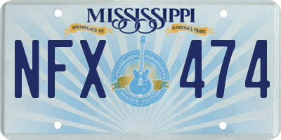 MS license plate NFX474