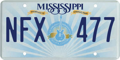 MS license plate NFX477
