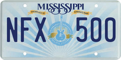 MS license plate NFX500