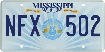 MS license plate NFX502