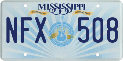 MS license plate NFX508