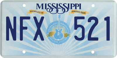 MS license plate NFX521